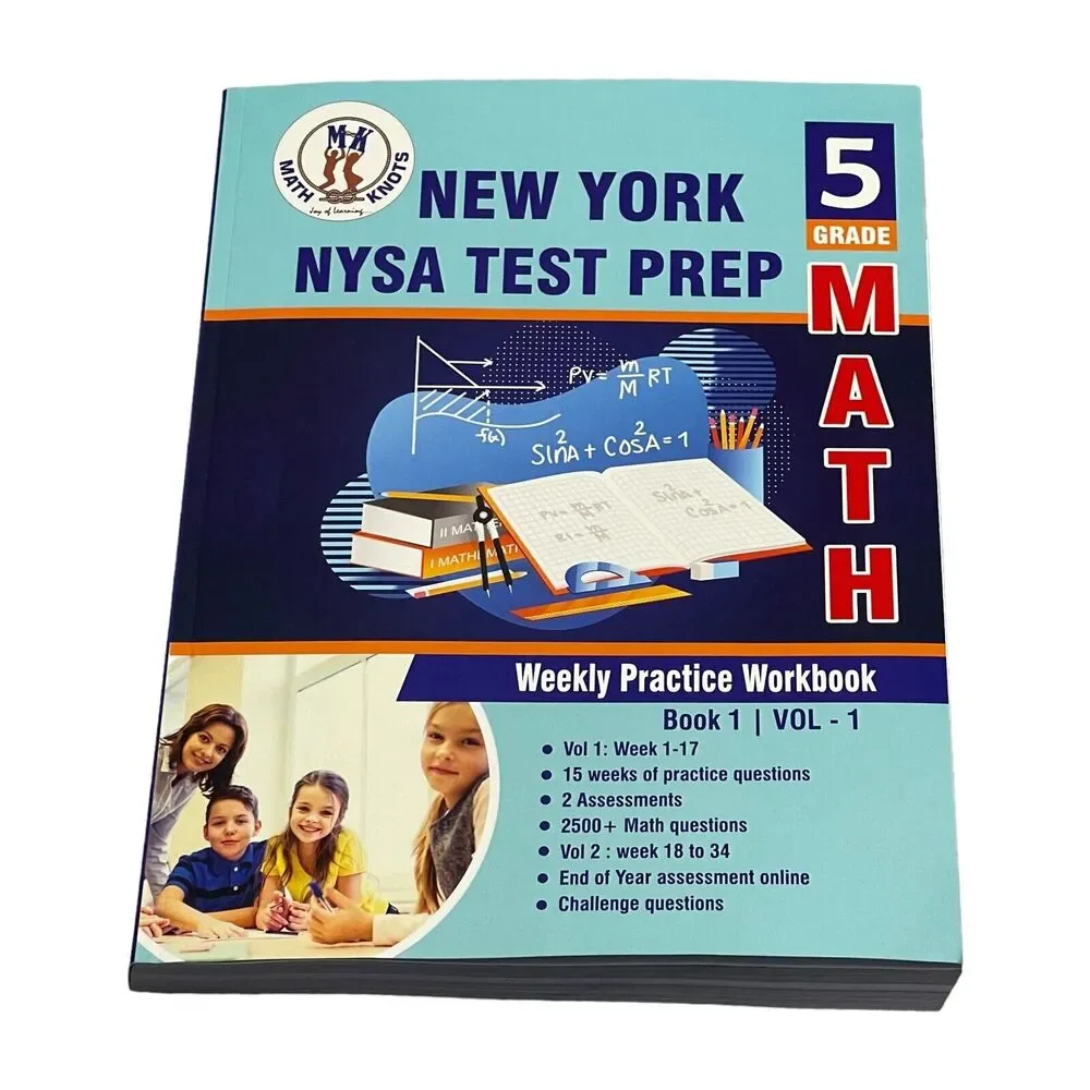 Test Prep 5th Grade Math Workbook - Blue Cover - Picture 1 of 9